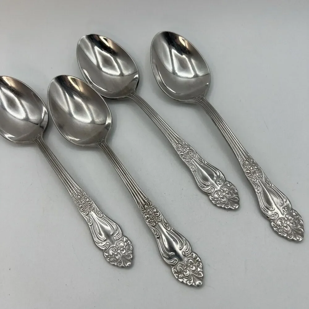 5 Oneida ARBOR AMERICAN HARMONY Stainless Tablespoons Pasta Beaded Flatware